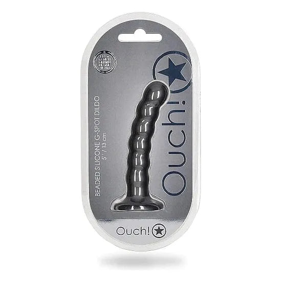 ribbed glass straight dildo-Dildo Perlé - Shots America - Ouch! - Beaded G-Spot Dildo - 5 Pouces