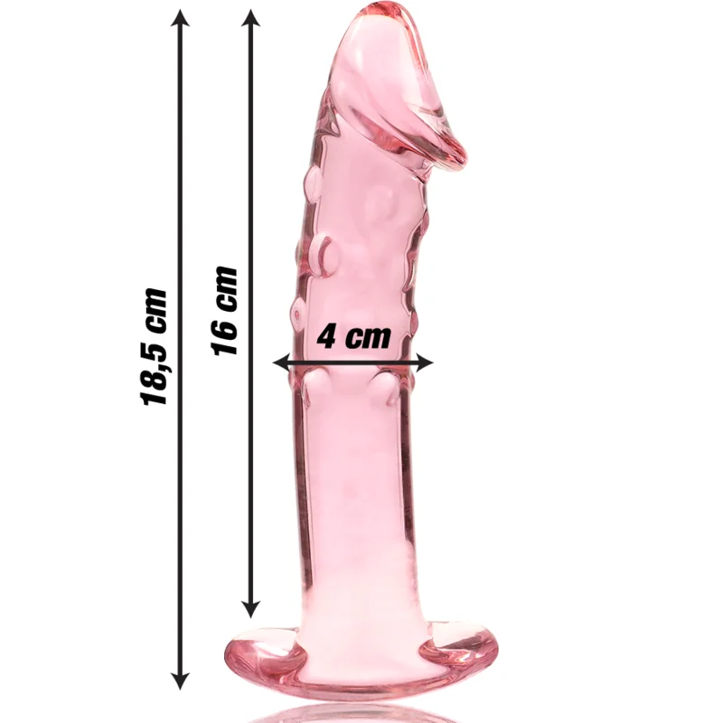 ribbed rubber green dildo-Nebula Series By Ibiza - Model 19 Dildo Borosilicate Glass Pink 18.5 Cm -O- 4 Cm