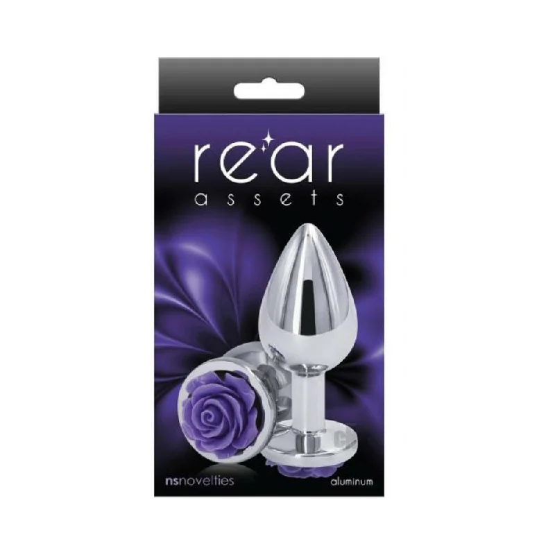 Anal toys for duo thrill-Rear Assets Rose Anal Plug - Medium - Purple