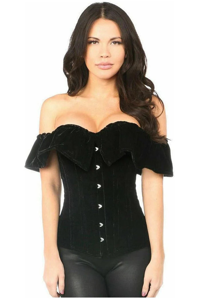 corset dress with sparkle-Lavish Velvet Steel Boned Overbust Corset XLarge-6X