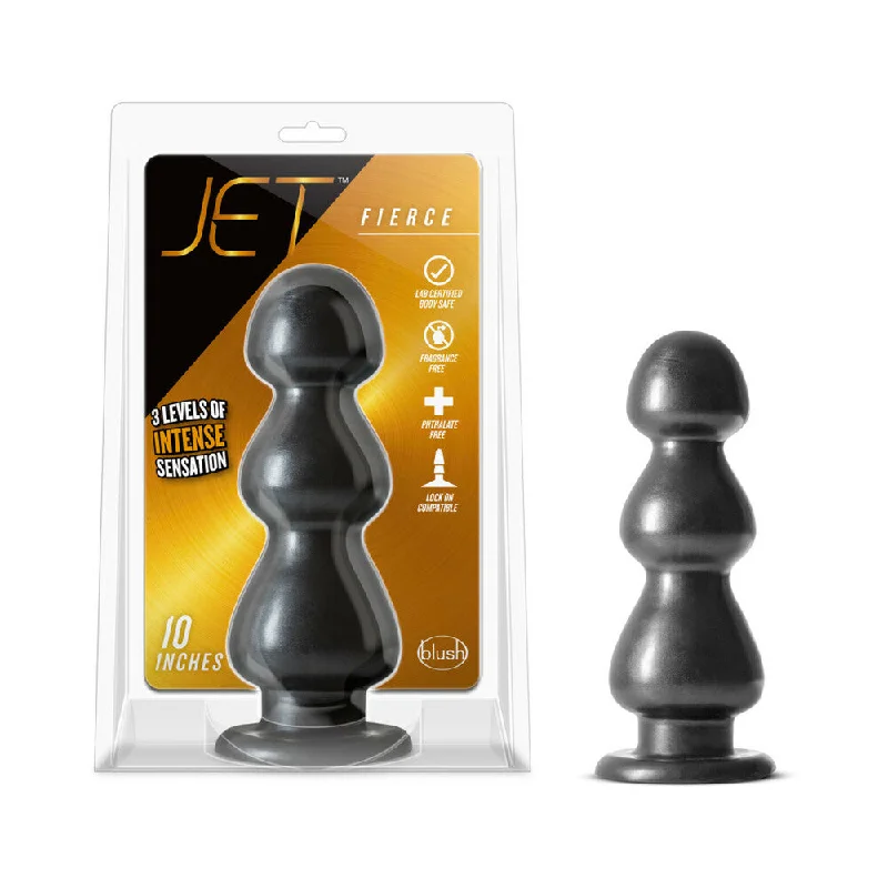 Anal toys with small vibe-Jet Fierce 10 in. Anal Plug Carbon Metallic Black