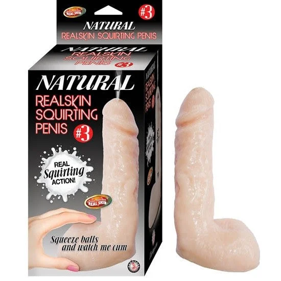 vibrating silicone thick dildo-Natural Realskin Squirting Penis #3