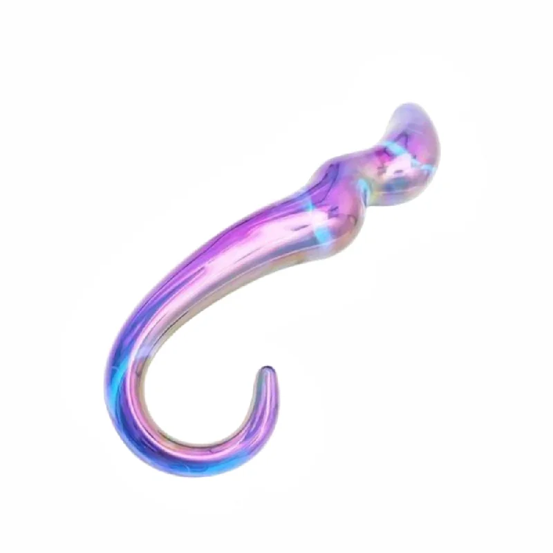 Anal toys with slick vibe-Rainbow Anal Teardrop Glass Dildo