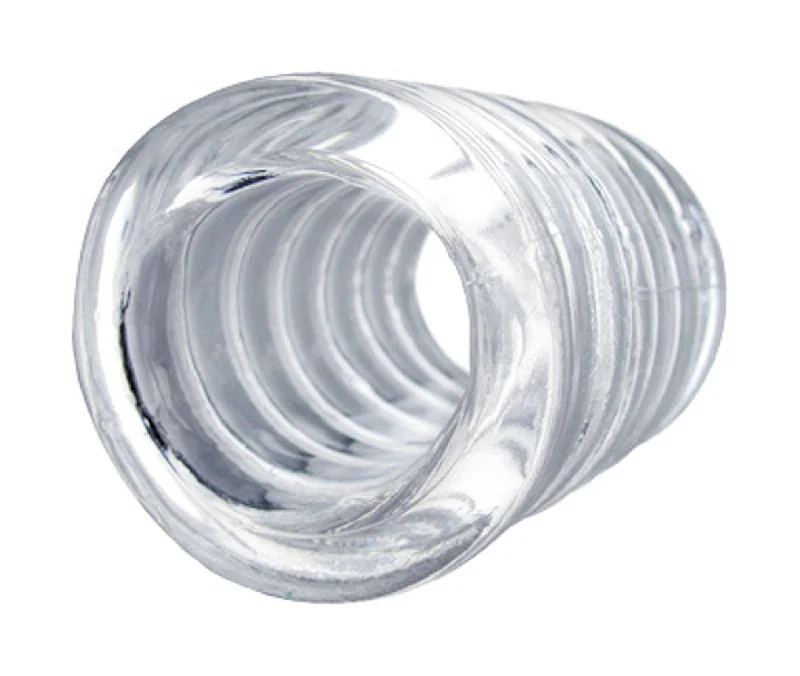 cock ring with quiet fun-Spiral Ball Stretcher - Clear