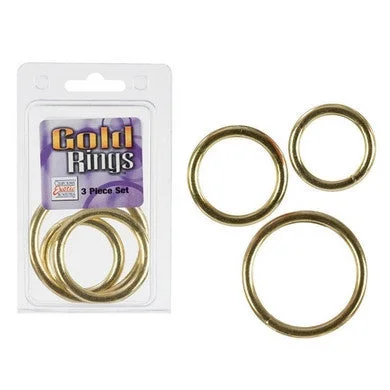 cock ring with low fun-Gold Ring 3 Piece Set