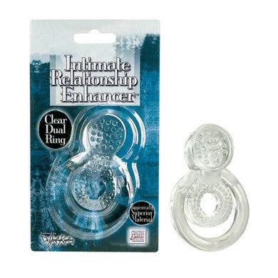 cock ring for partner closeness-Dr. Joel Kaplan Intimate Relationship Enhancer Dual Ring - Clear