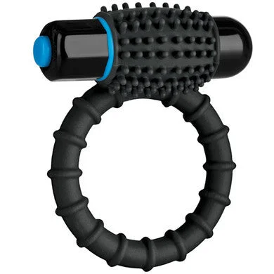 cock ring with cool play-Optimale Vibrating C-Ring - Black