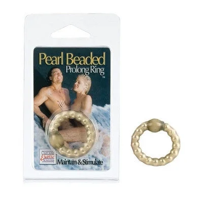 cock ring with safe fun-Pearl Beaded Prolong Ring - Smoke