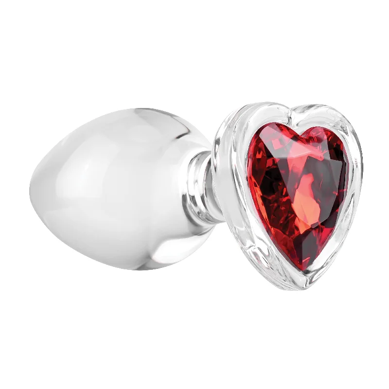 Top anal toys for fun-Adam & Eve - Red Heart Gem Glass Anal Plug