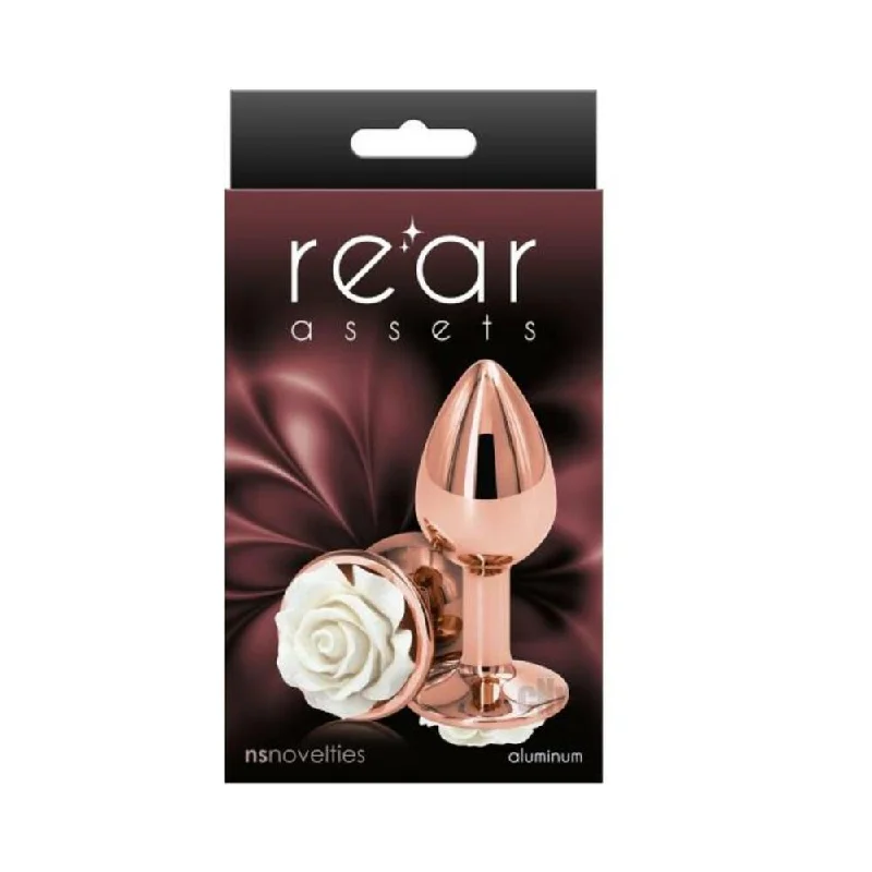 Anal toys with small joy-Rear Assets Rose Anal Plug - Small - White