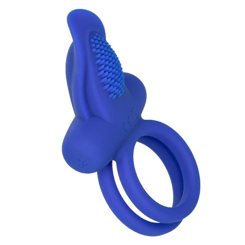 cock ring with slim play-Silicone Rechargeable Dual Pleaser Enhancer