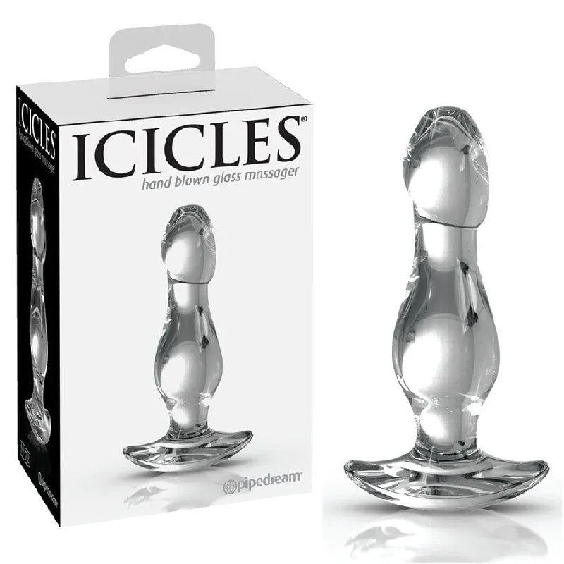 Anal toys for sly shipping-Icicles No. 72 Clear Glass Anal Plug for Men by Pipedream Products