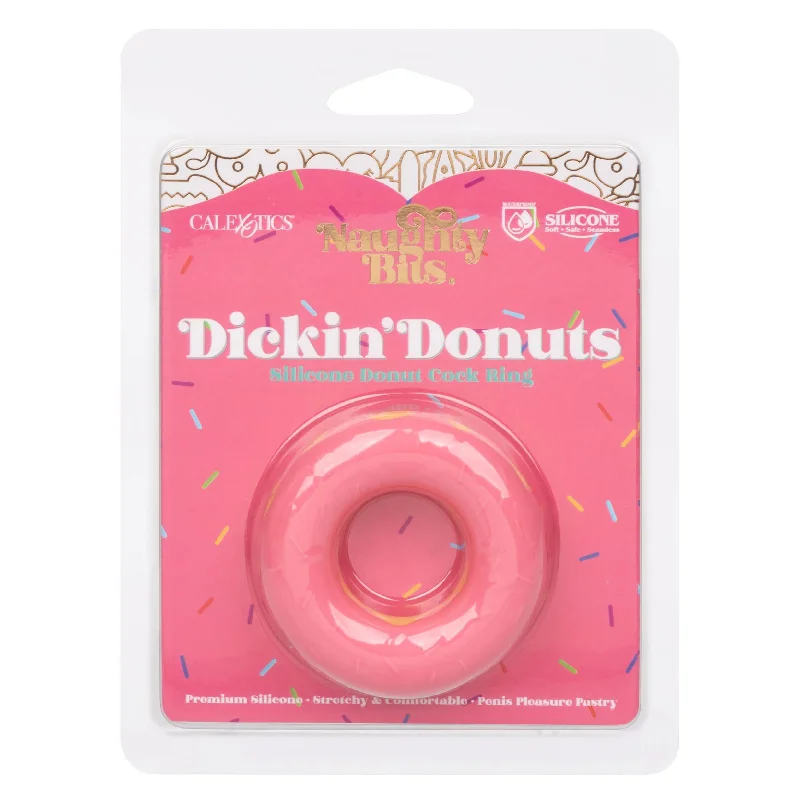 cock ring for first play-Naughty Bits Dickin’ Donuts Silicone Donut Cock  Ring - Pink