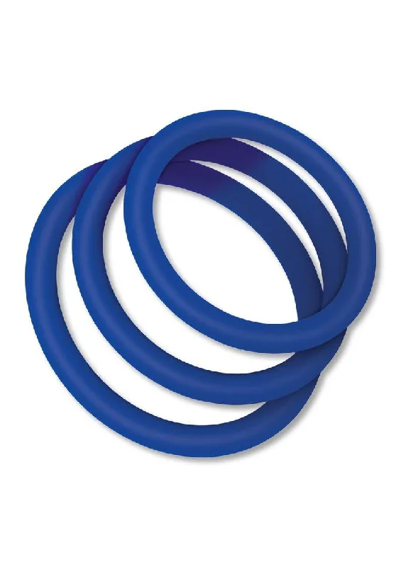 cock ring with latex-free joy-Zolo Classic Stretchy Silicone Cock Ring Blue