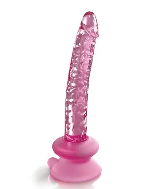 lifelike glass red dildo-Icicles No. 86 Hand Blown Glass Dildo with Suction Cup