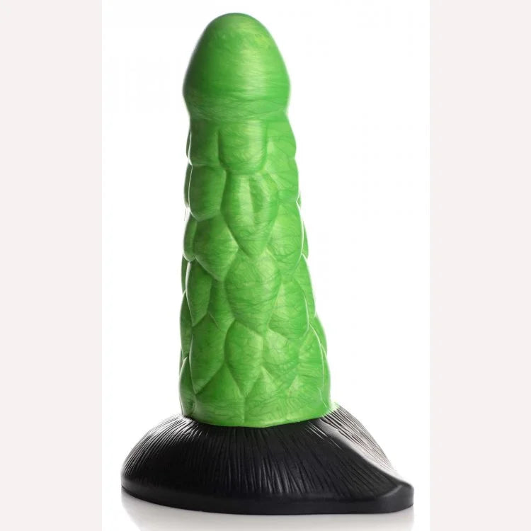 straight glass matte dildo-Creature Cocks Radioactive Reptile Thick Scaly Dildo