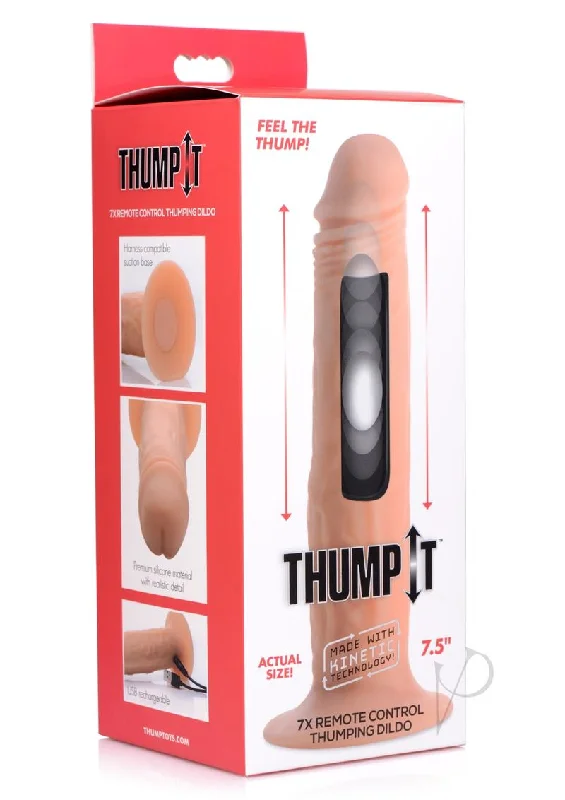 thin silicone smooth dildo-Thump It 7x Thumping Dildo 8