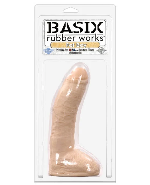 straight silicone thin dildo-Basix Rubber Works Fat Boy - Flesh