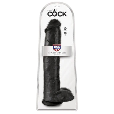 firm rubber lifelike dildo-King Cock With Balls Realistic Dildo 15" by Pipedream Products®