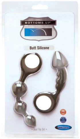 Anal toys for anal health-Bottoms Up Butt Silicone Anal Toy Set - Smoke