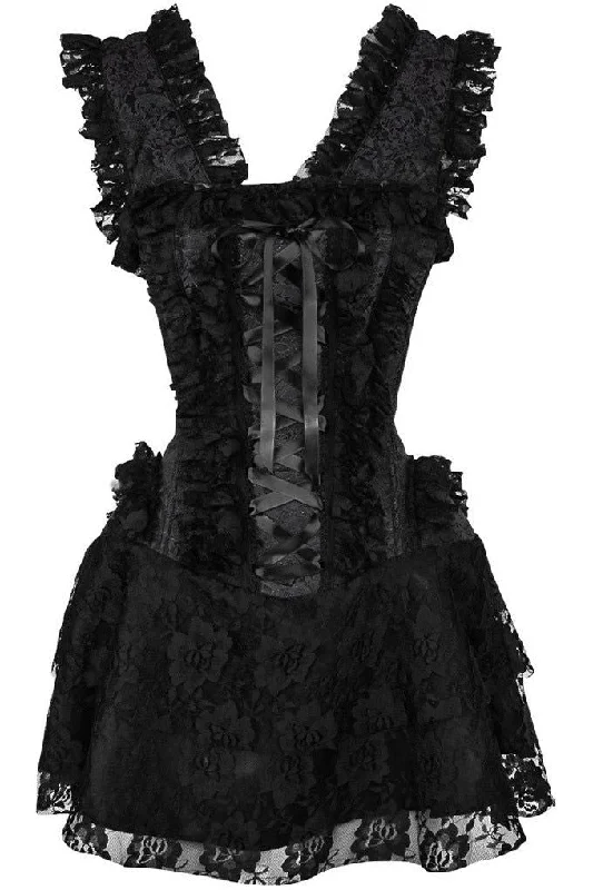 corset top muted violet-Queen Top Drawer Floral Brocade Victorian Steel Boned Corset Dress