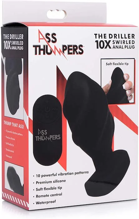 Anal toys with smart control-The Driller 10X ''Swirled'' Butt Plug -Vibe