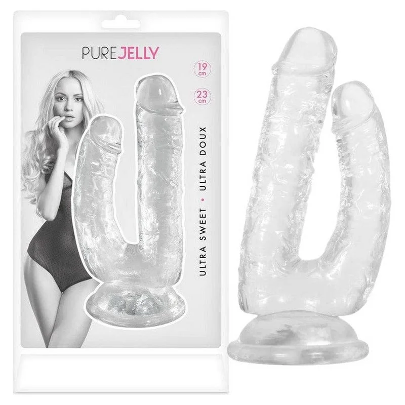 large rubber thin dildo-Dildo Double - Pure Jelly - Double 19cm/23cm