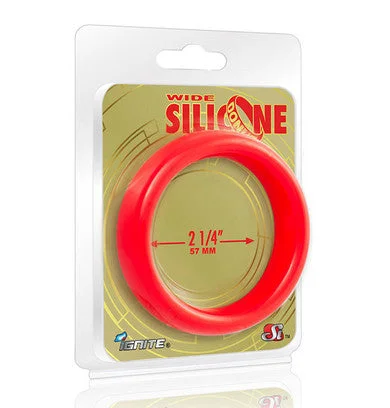 cock ring with gentle hum-Wide Silicone Donut - Red - 2.25-Inch Diameter