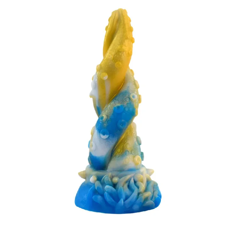 soft rubber silver dildo-YOCY Ancient Mythical Yellow Dragon Tentacle Dildo