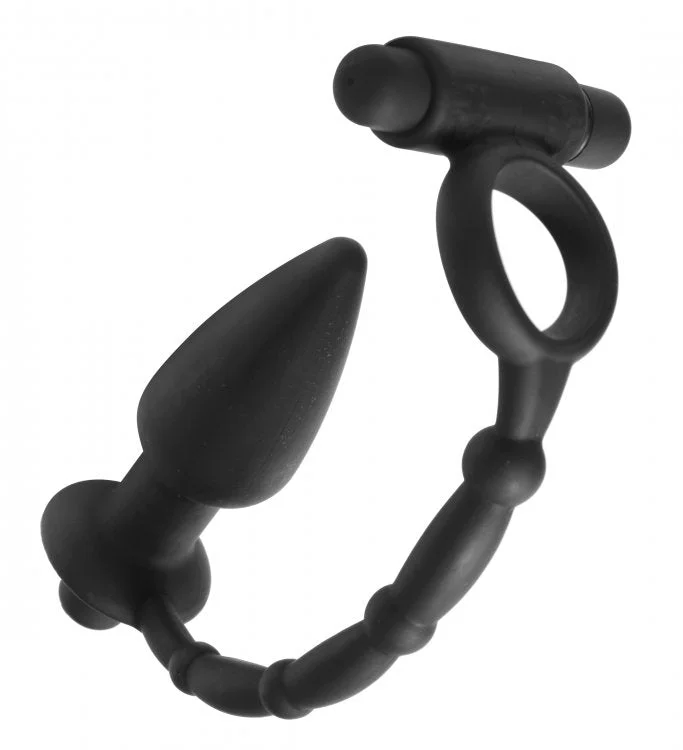 Anal toys for hot gifts-Viaticus Dual Cock Ring and Anal Plug Vibe