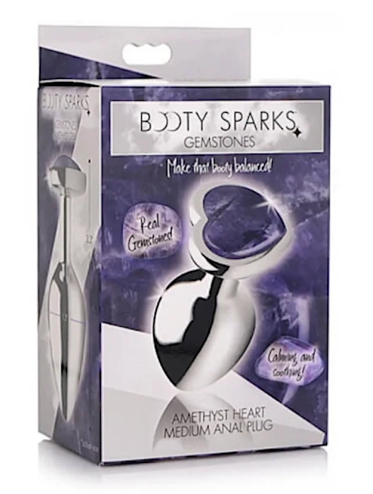 Anal toys for new users-BootySparks ''Heart'' Gem Plug -Amethyst/Med