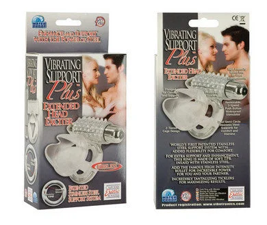 cock ring for improved circulation-Vibrating Support Plus Extended Head Exciter - Clear