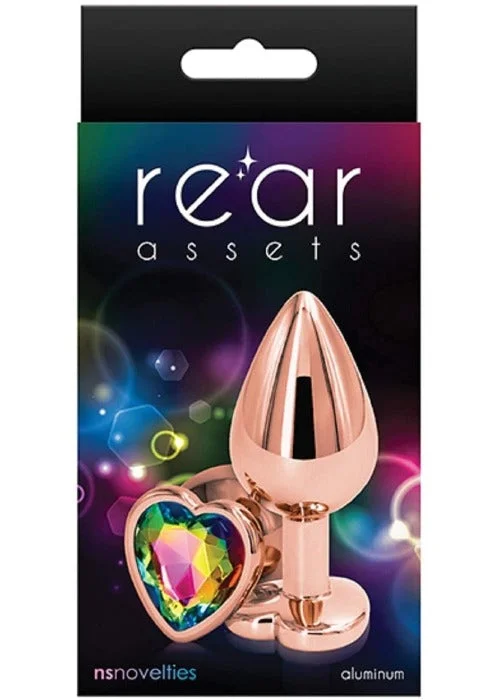 Anal toys for mild calm-Rear Assets Rose Gold ''Rainbow'' Butt Plug -Small