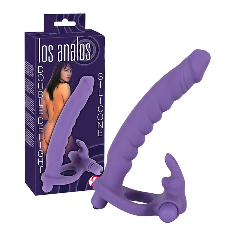 Anal toys with trip bag-Los Analos Double Delight Vibrating Dildo And Cockring