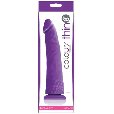 small rubber veined dildo-Colours Thin Dildo 8" by NS Novelties