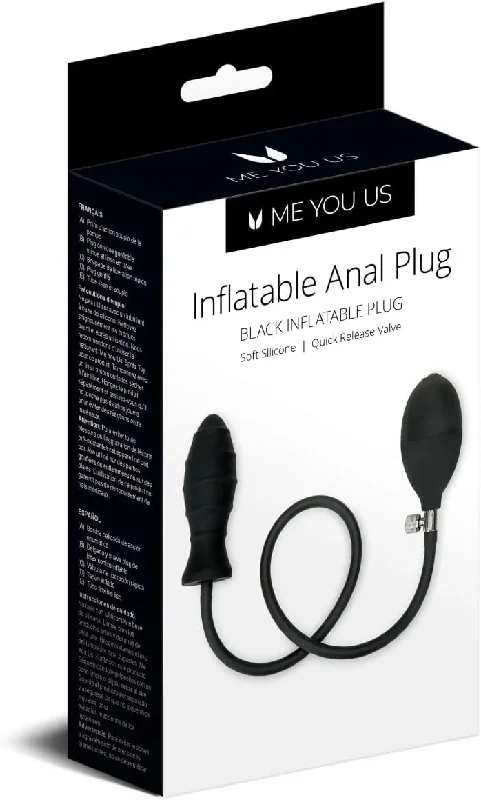 Anal toys with fine wrap-Me You Us ''Inflatable'' Anal Ribbed Plug - Black