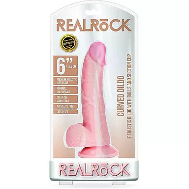 veined glass thin dildo-Realrock Realistic Curved Dildo 6" by Shots