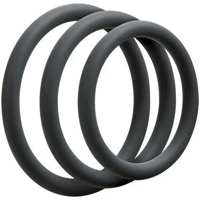 cock ring for intimate play-Optimale 3 C-Ring Set - Thin - Slate