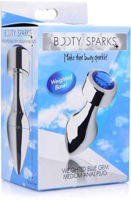 Anal toys for gland play-Booty Sparks ''Blue'' Gem Plug -Med