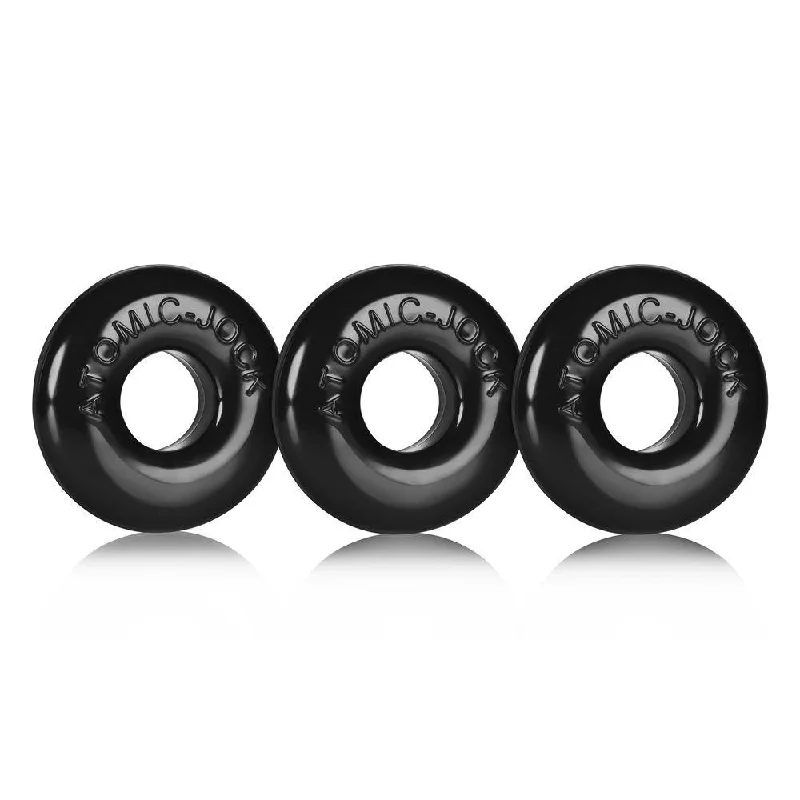 cock ring with portable case-Oxballs Ringer 3 Pack Black Small