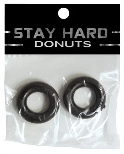 cock ring for firm joy-Stay Hard Donuts - 2pack - Black