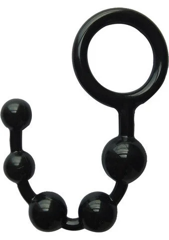 Anal toys with plush thrill-Hung Man Tools Anal Beads - Black