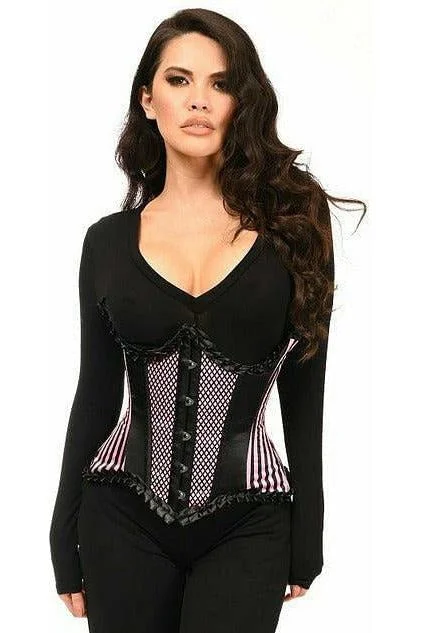 corset top with beads-Top Drawer Burlesque Satin Underbust Steel Boned Corset