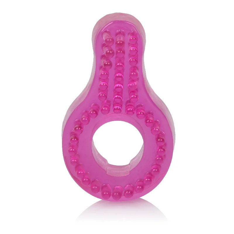 cock ring with soft vibes-Super Stretch Enhancer Ring - Pink