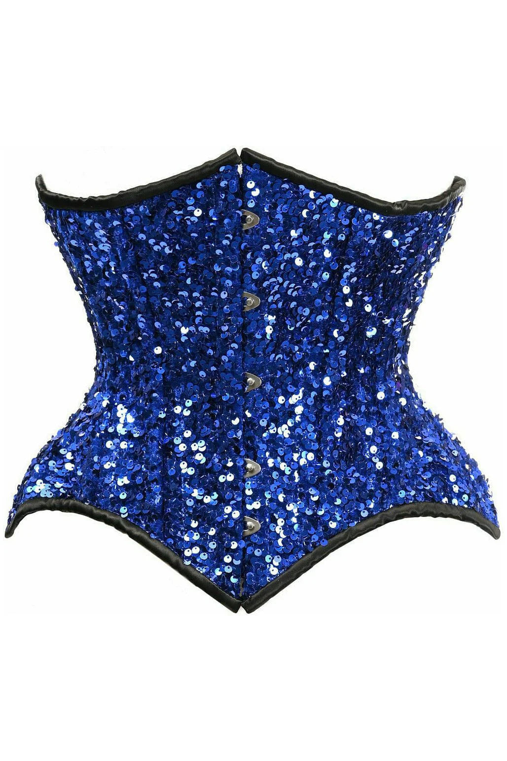 corset with front applique-Sequined Curvy Underbust Corset