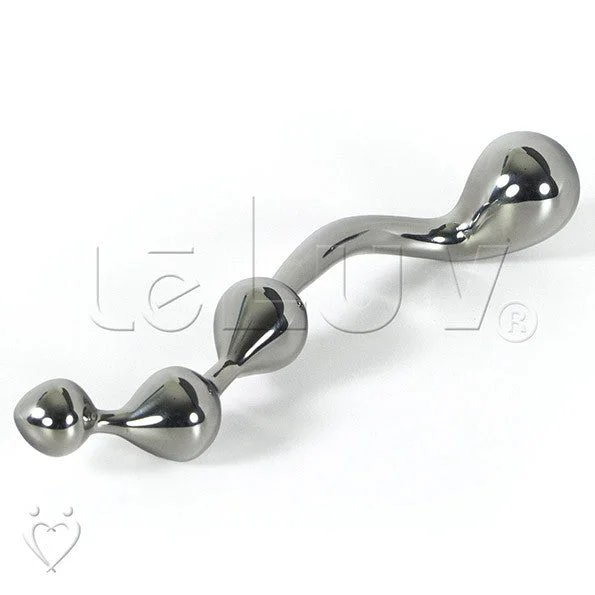 bumpy silicone thin dildo-Dildo Kinky Wand Solid Stainless Steel Beaded Curved