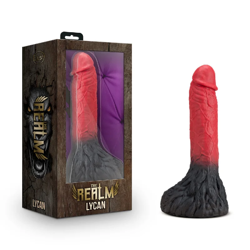 flexible silicone fantasy dildo-Blush The Realm 10.5-Inch Red Dildo With Lock On Base