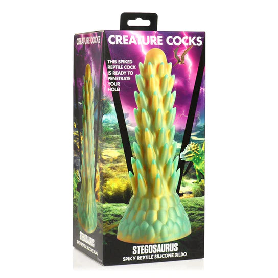 straight rubber small dildo-Creature Cocks Stegosaurus Spiky Dildo by XR