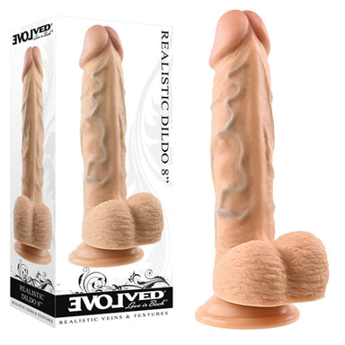 thick glass straight dildo-Realistic Dildo 8" by Evolved