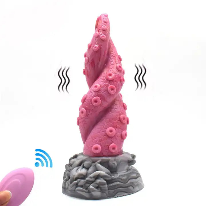 vibrating silicone matte dildo-Vibrating Silicone Gory Tentacle Dildo